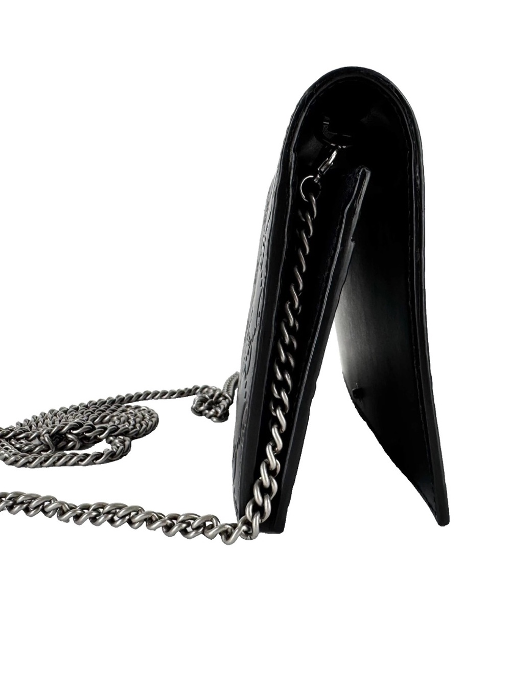 Authentic Gucci Black Embossed Mini Guccissima Bow Signature Bag - Picture 4 of 14